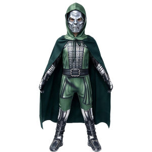 New Cos Halloween Kids Victor Von Doom Doctor Doom Cosplay Jumpsuit Anime Movie Stage Party Performance Costume Clothes