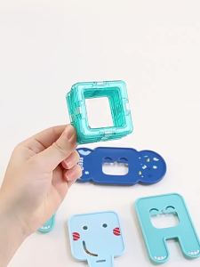 [SG Seller]Educational Magnetic Tiles Construction Set Colorful Transparent Magnet Pieces DIY Assemble Toy to Inspire