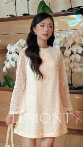 Váy Ren Nữ Stellar Glint Dress Thiết Kế Kim Sa Sang Trọng Tinh Tế - V088