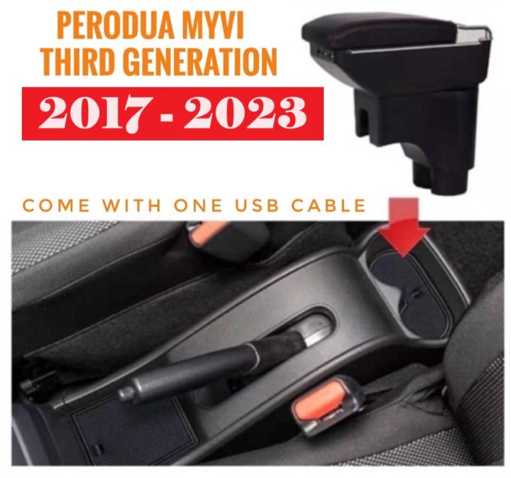 Perodua Myvi Arm Rest Armrest Car Arm Rest 7 Usb Port Armrest Console ...