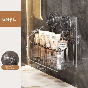 OUREAL 1Pcs Hanging Suction Cup Storage Rack Multifunctional No Punching Drainage Rack Durable Plastic Cosmetics Organizer Kitchen Bathroom Accessory