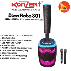 Konzert Disco Robo 801 Soundbox Column Speaker 2800W PMPO Portable Speaker