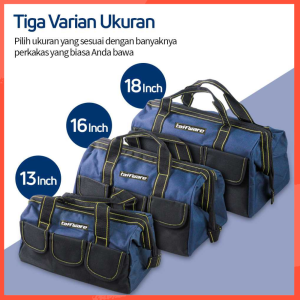 COD Tas Perkakas Storage Tool Bag Waterproof Wear Resistant - A03403 / Tas perkakas peralatan multifungsi tukang bangunan kayu bengkel teknisi listrik bahan kuat / tas penyimpan alat2 mekanik teknik  tool box 13  16 18 inch