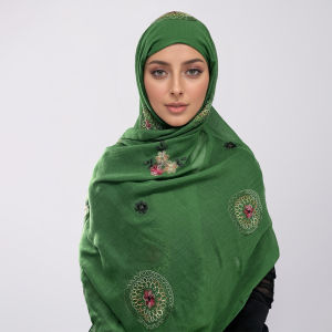 Jifang New Retro Design Embroidery Flower Floral Plain Cotton Linen Pashmina Shawl Muslim Hijabs Travel Shawls Head Scarf PW19