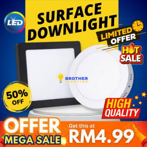 High Grade 12W/18W/24W LED Surface Downlight Celling Light White Frame 7inch/9Inch/12Inch Round (Daylight/Cool White/Warm White)