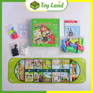 [LHT XNK] Cờ Ô Ăn Quan 6in1 Liên Hiệp Thành Boardgame Cờ Ô Ăn Quan Cá Ngựa Cờ Vây Caro Đồ Chơi