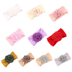 Trẻ Em Của Mũ Nón Da Thân Thiện Charm hình hoa Mềm Jacquard Nylon băng đô cho bé Fontanelle Bảo Vệ Rộng Mũ