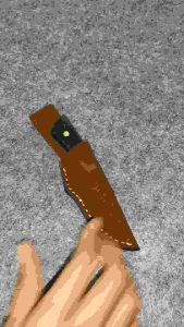 อุปกรณ์ตั้งแคมป์เดินป่าเหล็กดามัสกัส67ชั้นแกนกลางVG10 คมV ความแข็ง60+-1 HRC ด้ามจับไม้มะเกลือ หมุดทองเหลือง ซองหนังวัวแท้