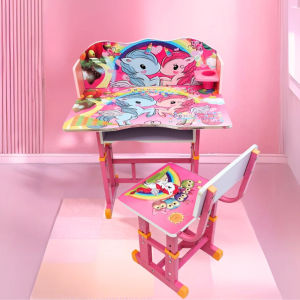 เซ็ทโต๊ะและเก้าอี้สำหรับเด็ก โต๊ะอ่านหนังสือ ลายการ์ตูน โต๊ะเขียนหนังสือเด็ก โต๊ะนักเรียน ชุดโต๊ะเขียนหนังสือ โต๊ะทำการบ้านเด็ก