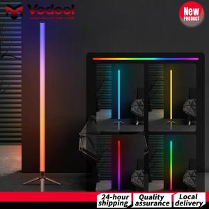 Smart RGB LED Corner Lamp with Music Sync Smart Modern Floor Lamp Ideal for Living Rooms Bedrooms and Gaming Rooms