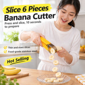 Banana Slicer Stainless Steel Manual Fruit Vegetable Cutter Ham Slicer Multipurpose Kitchen Tool for Home Food Preparation and Daily Cooking