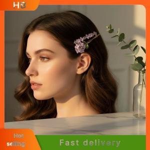 HB Wisteria Flower Hairpin Set 2pcs Romantic Womens Bobby Pin Side Clip for Bridal Party Hair Decoration
