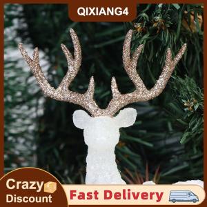 【QIXIANG4】 Hươu Pha Lê Nai Rừng giáng sinh nai sừng tấm vàng lấp lánh màu trắng trang trí bàn tráng miệng cho gia đình