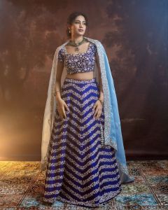 [PRE-ORDER] Semistitched Premium Chinon Silk Embellished With Beautiful Embroidery Work Lengha (10-15days delivery)