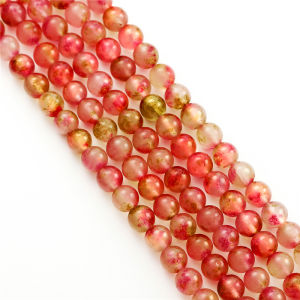 6/8/10mm Fashion Natural Plum-Blossom Jade Round Beads for DIY Necklace Bracelet Earring Jewelry Making Accessories