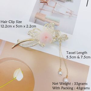 Jepit Rambut Korea Sanggul Rumbai Kupu Kupu Elegant Butterfly Tassel Twist Hair Clip HBA
