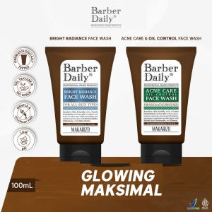 MAKARIZO Barber Daily Face Wash 100mL Original || Bright Radiance Face Wash & Acne Care Oil Control Face Wash