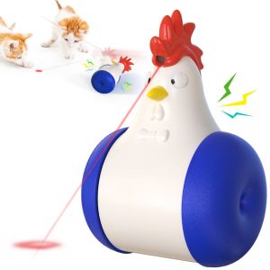 Tumbler Chicken Cat Laser Toy Tilting Doll Interactive Chaser Laser Light Sound Effect Toy Pet Toy Mainan Kucing 猫咪不倒翁玩具