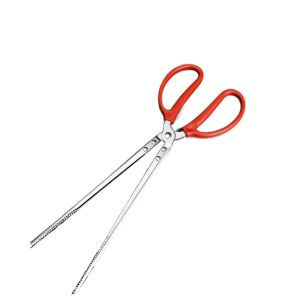 AN249 Ricefield Eel 1PC Stainless Steel Red Handle Barbecue Grilling Kitchen Accessories Anti-slip Clip Fishing Catch Tool Sea Crab Tongs Tooth Clamp