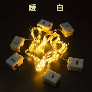 COMBO 2/5/10  dây đèn led đom đóm màu vàng 3 chế độ nháy có sẵn pin