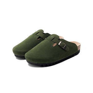 Edefootwear BENN - Sandal Clog Mule Suede Olive Slip on Pria Wanita