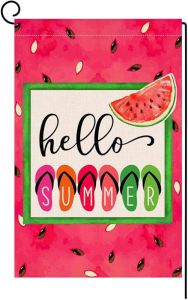 Hello Summer Beach Garden Flag 12x18 Vertical Double Sided Colorful Popsicle Holiday Outside Decorations Burlap Yard Flag BW296