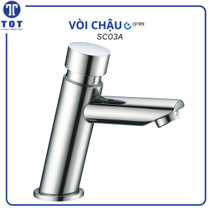 Vòi Rửa Mặt Lavabo Bán Tự Động Lạnh ONIMI Chất Liệu Đồng Thau Mạ Crom Bóng Cao Cấp SC03A