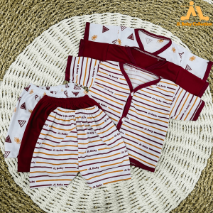 Paket 6Pcs Setelan Baju Bayi Baru Lahir Lengan dan Celana Pendek Baby Newborn Gift Set - Juragan lebak