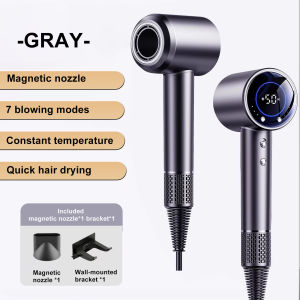 MASHIDA Electric Hair Dryer With Display Screen Hair Dryer With Magnetic Suction Nozzle 1400W Household High Speed Hair Dryer