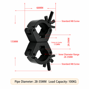 KEYOOL Quick Release Stage Lights Truss Clamp Aluminum Alloy Double Lock DJ Light Clamps Professional Clip Bracket Lamp Hanger Hooks For LED PAR Moving Head Beam Spot Clamps