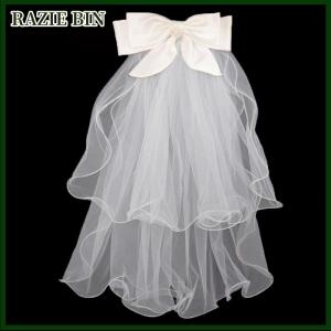 RAZIE BIN Bridal Woman Luminous Tulle Long Bachelorette Party Wedding Veil Ribbon Edge With Bowknot For Wedding Party