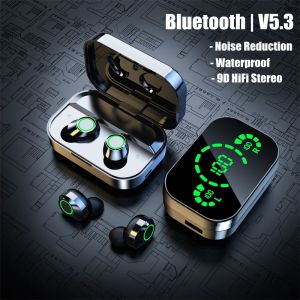 COD5.3 Headset Bluetooth Earphone Bluetooth Full Bass Nirkabel TWS Original Hedset Earbud Headset Kontrol Sentuh Tahan Air Dengan Mikrofon Tampilan Digital LED Nirkabel Super Bass HiFi Untuk Semua Iphone Xiaomi Samsung Huawei Iphone Realmi Vivo