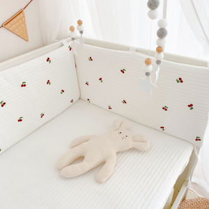 สไตล์เกาหลีผ้าเตียงเด็กยามเปลป้องกัน-เย็บปักถักร้อยที่ถอดออกได้ทารกแรกเกิดความปลอดภัยกันชนรถไฟรั้ว1เมตร