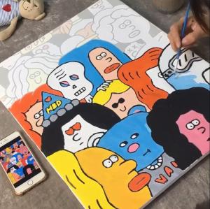 DROFE 20x20cm Framed DIY Painting By Numbers For Kids Modern Wall Art Picture Canvas Painting With Numbers Unique Gift For Home Decor