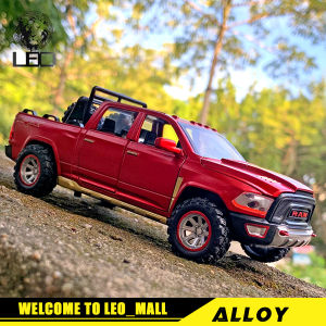 LEO 1:32 Dodge ram trx Sound & light effect 6 doors can be opened diecast Alloy car model toys for boys toys for kids car for kids cars toys
