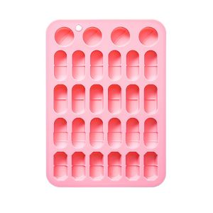 GTRBFDS 28 Cavity Design Capsule Shaped Mold Flexible Silicone Pill Mold  Reusable Chocolate Mold for Candy Making Chocolate Crafting