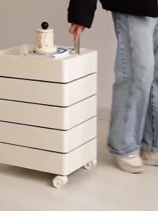 Movable rotating organizer sofa snack shelf storage cabinet creative cosmetics bedside cabinet
