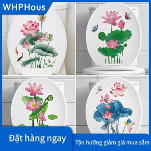 WHPHous WC dán nhà vệ sinh nhà máy hoa tường Sticker cho phòng tắm nhà vệ sinh Nắp Sticker Decal tự dính bức tranh tường trang trí nhà