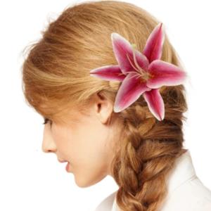Elegant 3D Lilies Hair Clip With Nonslip Metal Clip For Women Updos Resin Flower Hair Clamp Fashion Hair Styling Accessory