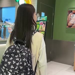 AEins Cute backpack for high school and junior high school students female elementary school students simple and fresh style large capacity versatile double shoulder bag