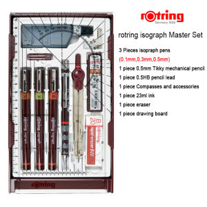 Rotring Master Isograph refilled ink porous-point pen drawing tools set
