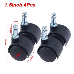 WININ 4Pcs có phanh Bánh xe xoay Hoạt động yên tĩnh 1/1.5 inch Bánh xe di chuyển đồ nội thất Chống mài mòn Bánh xe đa năng cho Đồ Nội Thất Ghế Văn Phòng Vali Xe đẩy