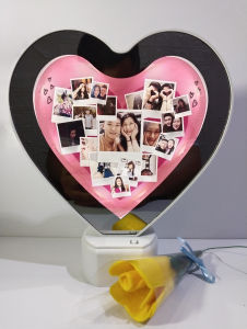 Cermin Custom Love heart hati foto photo kaca anniversary ulang tahun istimewa
