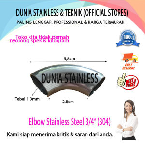 Elbow Stainless 3/4in (304) aksesoris stainless