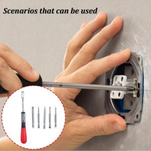 Semi Automatic Spirals Screw Driver Push Pull Ratchet Screwdriver Hand Pressing Rotating Spirals Screw Driver Bits