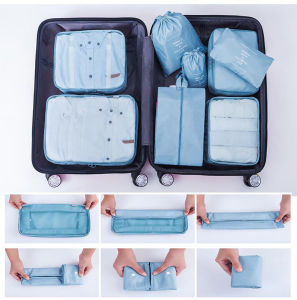 9pcs Set Packing Cubes Luggage Organizer Bags Compression Travel Pouch Organizer Travel Suitcases Organizers Luggage Cubes with Toiletry Bag and Shoes Bag Best Christmas Gift
