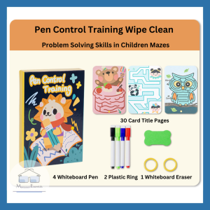 (Children Maze) Pen Control Training Wipe Clean Children Books Early Educational Fun Activity Book Christmas