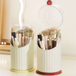 Makeup Brush Storage Box Large Capacity Makeup Brushes Holder With Clear Lid Dustproof Comestic Tools Lipstick Eyebrow Organizer