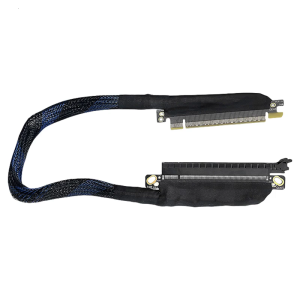 Low Loss PCIe5.0 X16 Left Exit GPU Extension Cord 180 Degree Turn Design with Abrasion Resistant Meshes Harness Risers