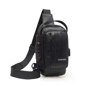 VIVIBAGS#139 FASHIONS BAG CROSSBODY BAG AND CHESTBAG LEATHER MATERIAL FOR MEN